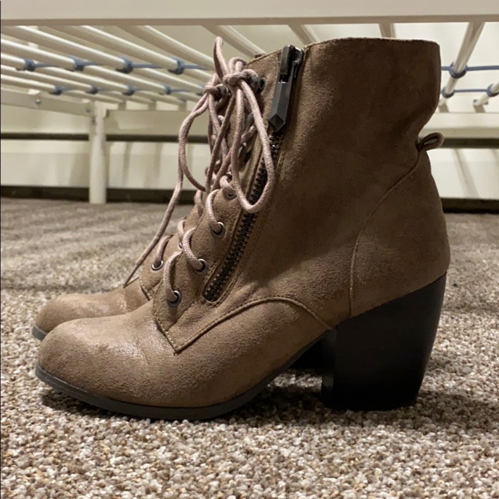 Light Brown Heeled Boots